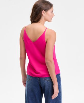 Women's Floral-Print Double V-Neck Tank