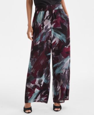 Petite Printed Chiffon Wide-Leg Pants, Macy's Exclusive