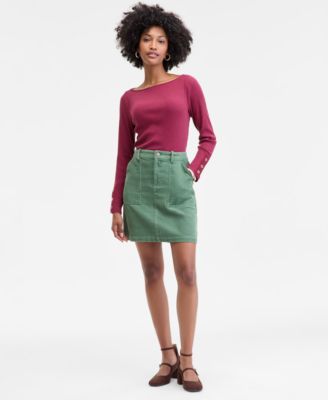 On 34th Womens Corduroy Mini Skirt Macys Exclusive - Cool Olive 18$