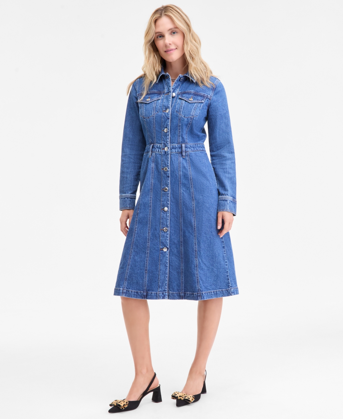 On 34th Women's Denim Midi Shirtdress, Macy's Exclusive