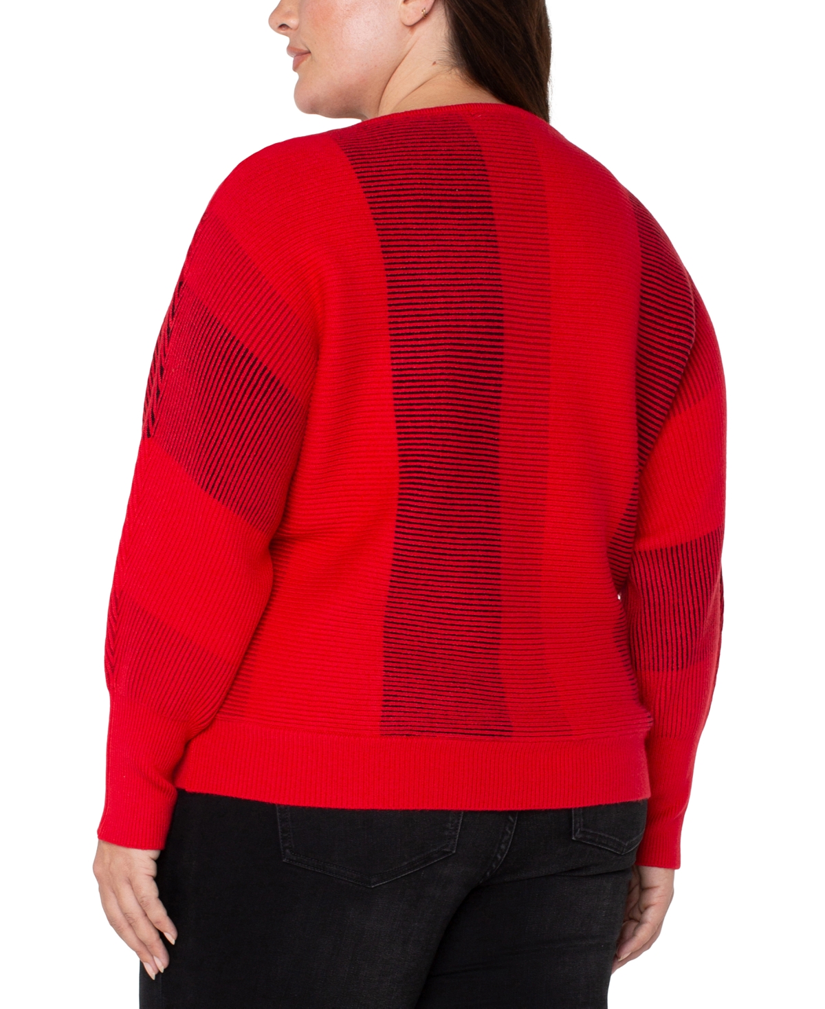 Liverpool Los Angeles Plus Size Boat Neck Dolman Sleeve Sweater In Red