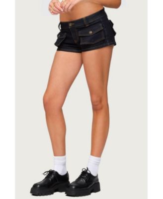 Womens Cavella Stretchy Denim Micro Shorts