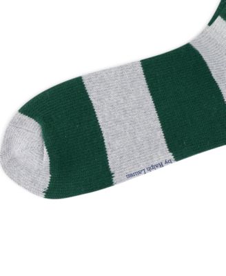 Men's Embroidered Rugby Bear Crew Socks