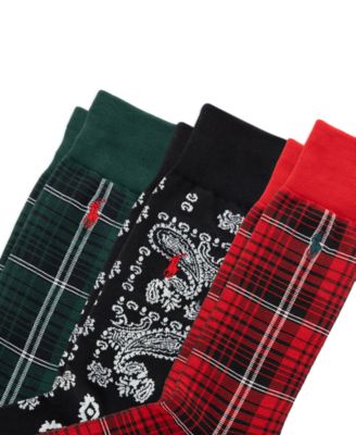 Men's 3-Pack Chopped Bandana And Plaid Socks Gift Box