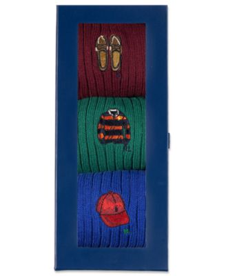Men's 3-Pack Novely Embroidered Socks Gift Box
