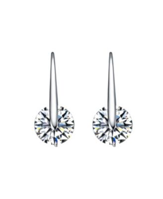 Stylish Modernized Solitaire Drop Earrings