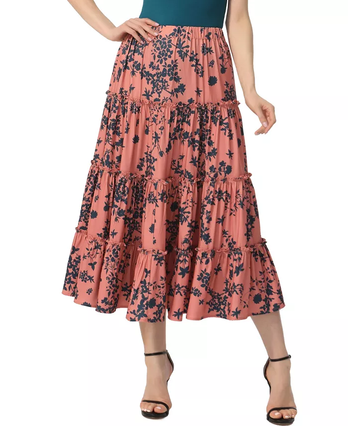 Women's Tiered Midi Skirt