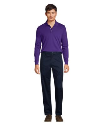 Men's School Uniform Long Sleeve Interlock Polo Shirt