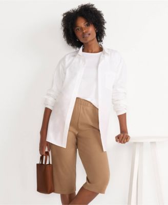 Women's Sport Knit High Rise Elastic Waist Capri Pants