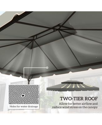 13' x 10' Double Roof Gazebo Replacement Canopy Top Cover