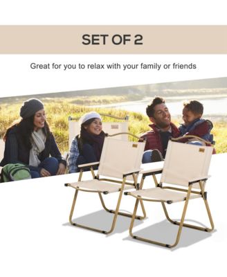 Set of 2 Folding Camping Chair, Portable Armchairs,