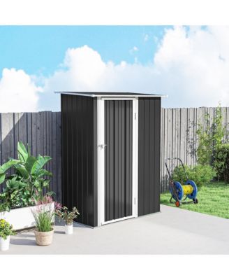4.7' x 3' Metal Outdoor Storage Shed with Lockable Door