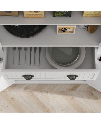 72" Kitchen Pantry Storage Cabinet with Drawer, Adjustable Shelves