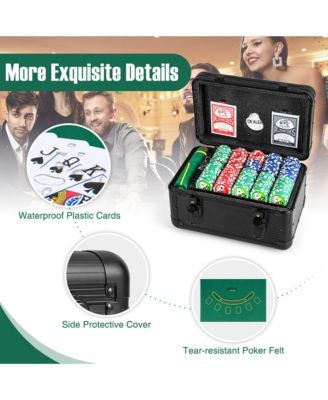 Texas Holdem Poker Chip Set with 600 Pieces Chips 2 Deck of Cards & Dealer Button