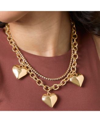 Triple Heart Statement Necklace