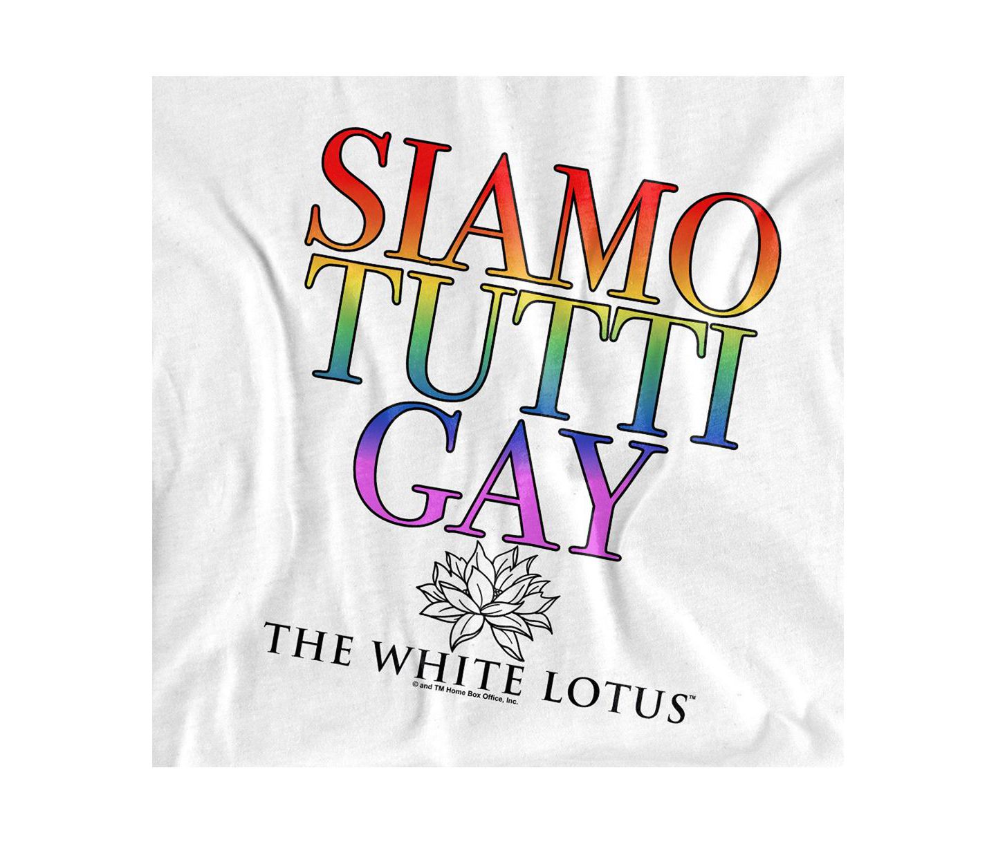 Мужская футболка Logovision The White Lotus White Lotus Siamo Tutti Gay, цвет: Белый — фото 2
