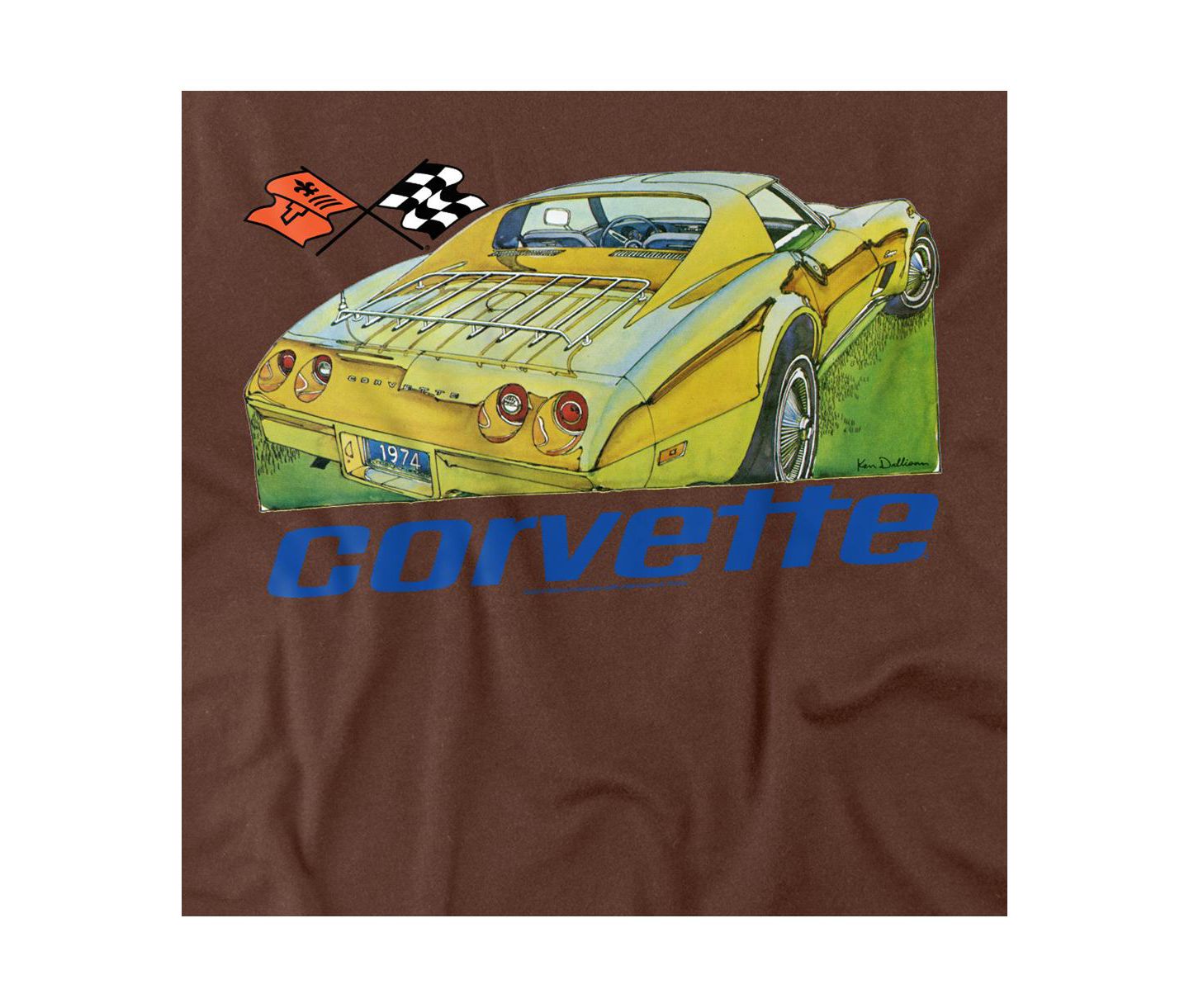 Мужская футболка Corvette Chevy Chevrolet 74, цвет: Кофейный — фото 3