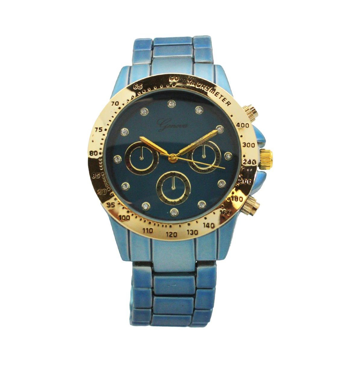 Solid Color Metal Three Dial Women Watch