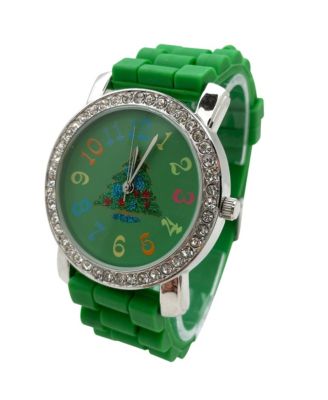 Green Merry Christmas Silicone Band Themed Women Watch