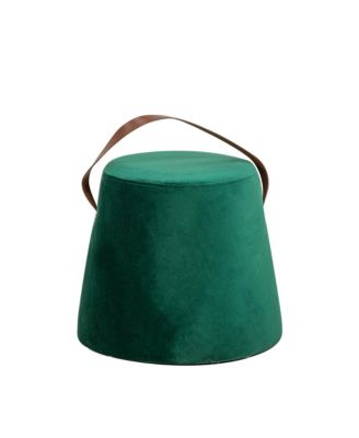 - Green Velvet with Rope Pouf Vintage Style Upholstery Living Room