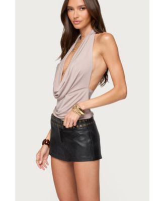Womens Dylan Cowl Neck Halter Top