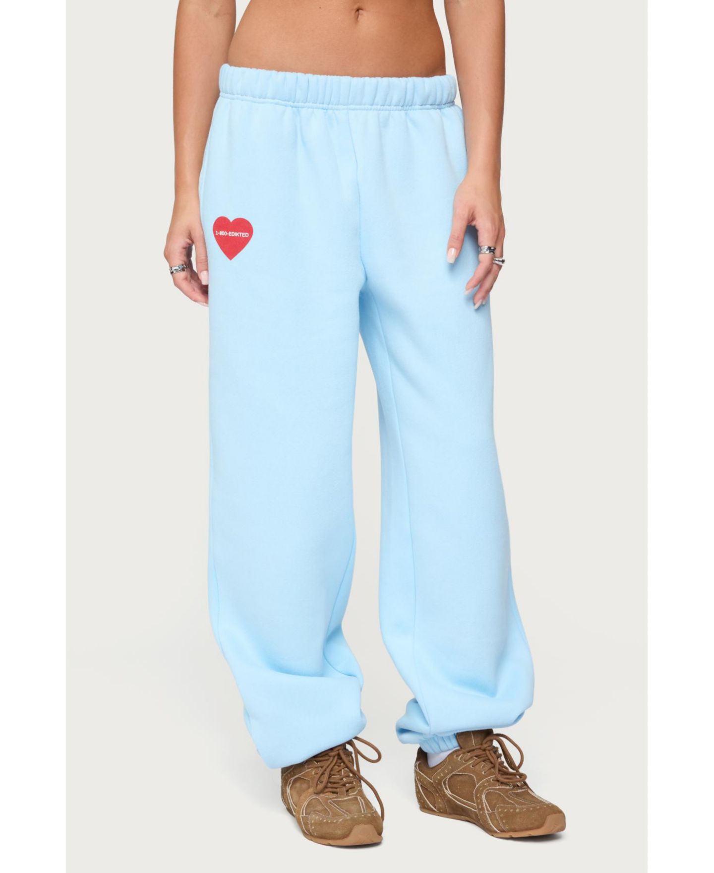 Женские брюки Edikted Call Me Sweatpants, цвет: Светлый синий — фото 1