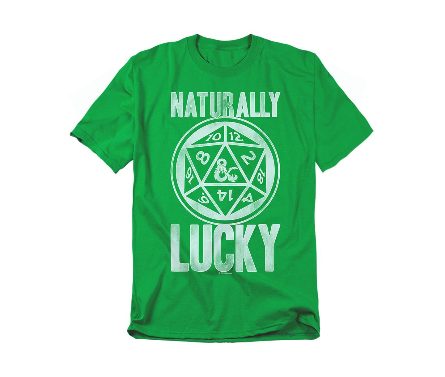 Мужская футболка D&D Dungeons Dragons Natural Luck, цвет: Зелёный — фото 1