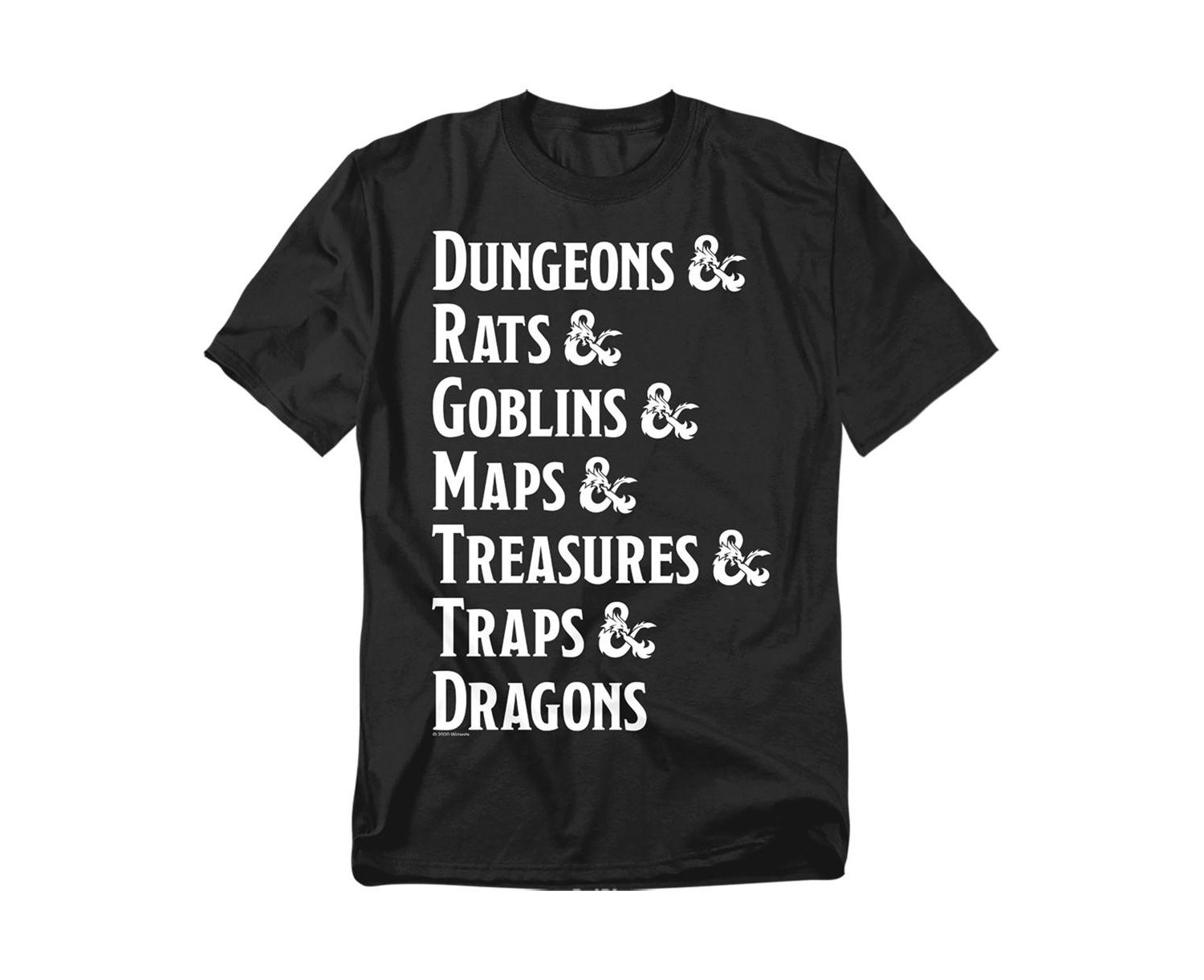 Big & Tall Dungeons Dragons Dungeon Checklist T-Shirt