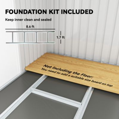 9&#39; x 4&#39; Metal Outdoor Storage Shed with Lockable Doors,