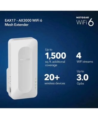 AX3000 Dual-Band Wi-Fi 6 Wall Plug Range Extender - White