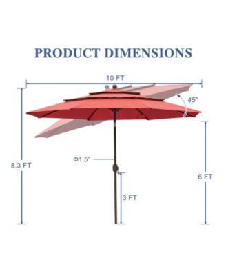 Garden Market Umbrella - Outdoor Patio Umbrella Round-Wine Red