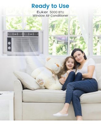 5,000 BTU Window-Mounted Air Conditioner - Mechanical Controls, Temperature Control, Perfect for Small Bedrooms, Living Rooms, Home Offices