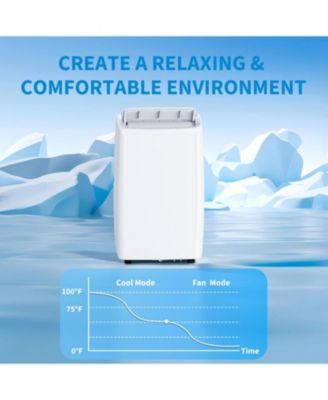 14,000 BTU Portable Air Conditioner - Efficient Cooling, Window Kit & Remote Included, White, Cools up to 750 Sq. Ft