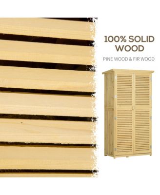 5&#39; x 3&#39; Wooden Garden Storage Shed with Asphalt Roof, Natural