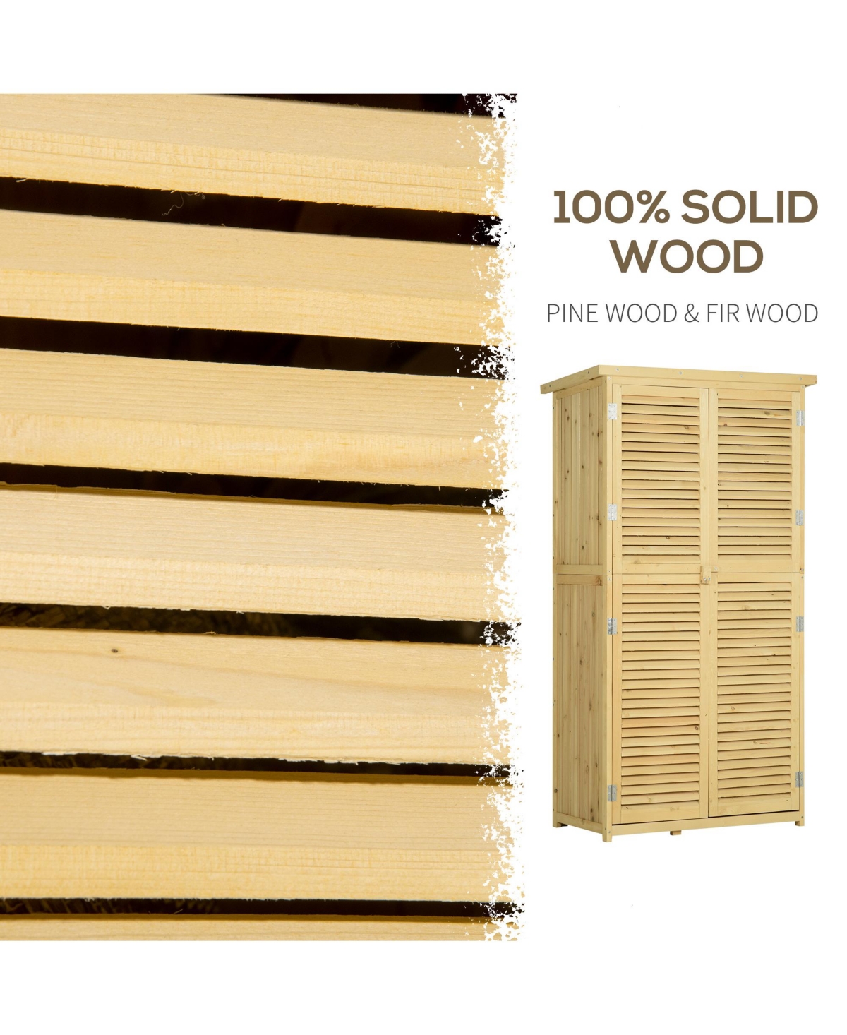 Outsunny 5' x 3' Wooden Garden Storage Shed with Asphalt