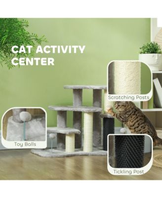 2 in 1 Cat Tree Tower Pet Stairs with Scratching Tickling Post