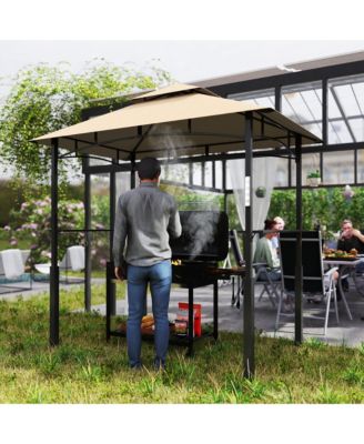 8' x 5' Grill Gazebo, 2-Tier Outdoor BBQ Gazebo,