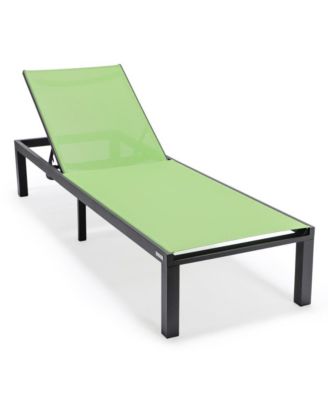 Marlin Patio Chaise Lounge Chair With Black Aluminum Frame, Set of 2