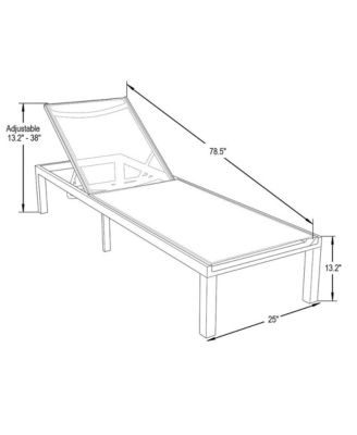Marlin Patio Chaise Lounge Chair With White Aluminum Frame, Set of 2