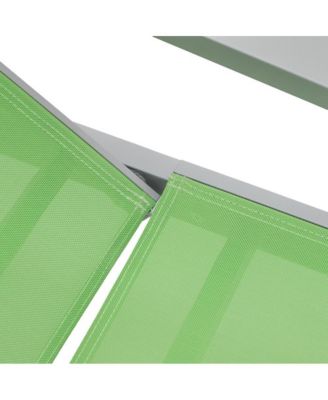 Marlin Patio Chaise Lounge Chair With Armrests in Grey Aluminum Frame, Set of 2