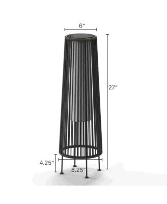 All-Steel Pull Rope Wicker Floor Lamp