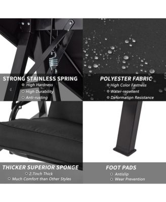 2-Person Metal Patio Swing with Removable Cushion Patio Swing Outdoor Porch Swing Chair for Adults for Garden Backyard Deck