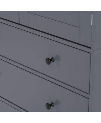 77" Freestanding Tall Kitchen Pantry Cabinet with Drawers and Adjustable Door Shelves