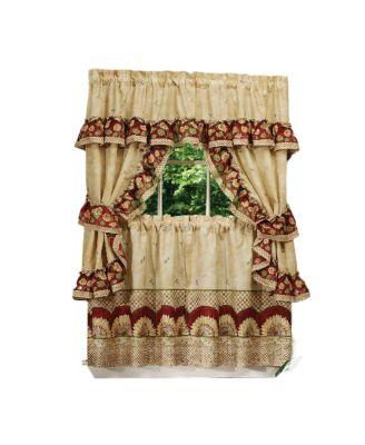 Sunflower Complete 5 Piece Cottage Kitchen Curtain Set - 58 in. W x in. L