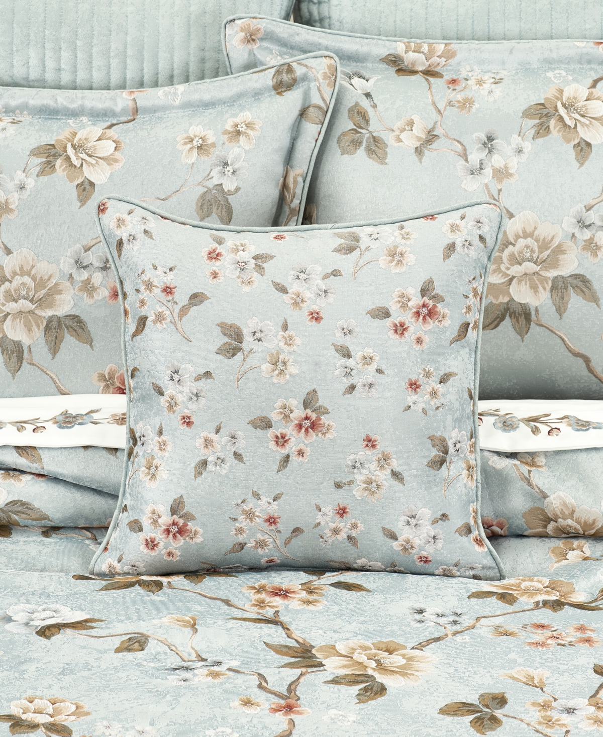 J Queen New York Prestige Square Decorative Pillow, 18" X 18" In Blue