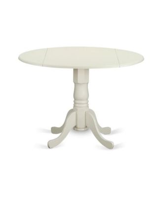 3-Pc Rubberwood Light Sable Linen Upholstery Button-Tufted Back Drop-Leaf Round Table Dining Set