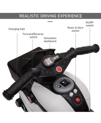 3-Wheel Kids Ride On Motorcycle W/ High-Traction Wheels,