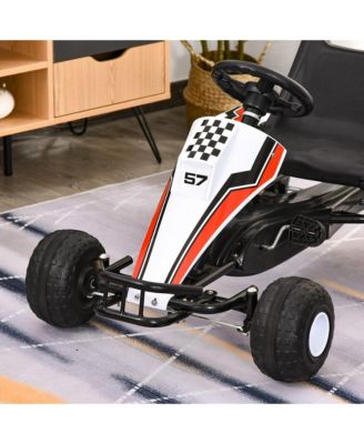 Pedal Go Kart Children Ride on Car w/ Adjustable Seat Plastic Wheel