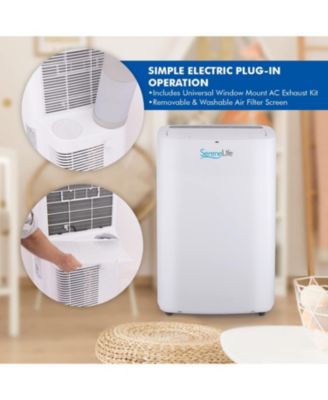 Portable Compact Home Cooling Unit with Built-in Dehumidifier and Fan Modes Window Mount Kit Air Conditioner 14000 BTU