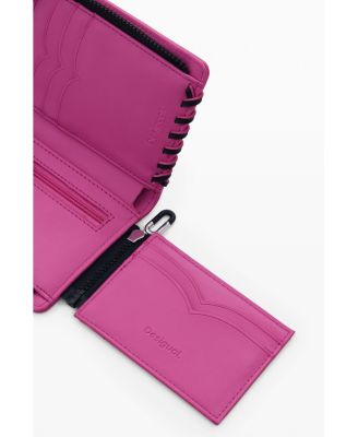 Women's Small wallet with braided leather effect